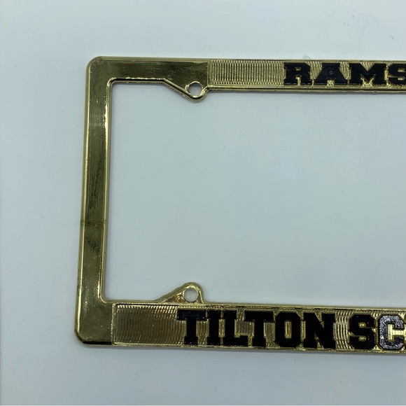 The Tilton School License Plate Frame New Hampshire Metal Gold Tone New Prep - Picture 7 of 12